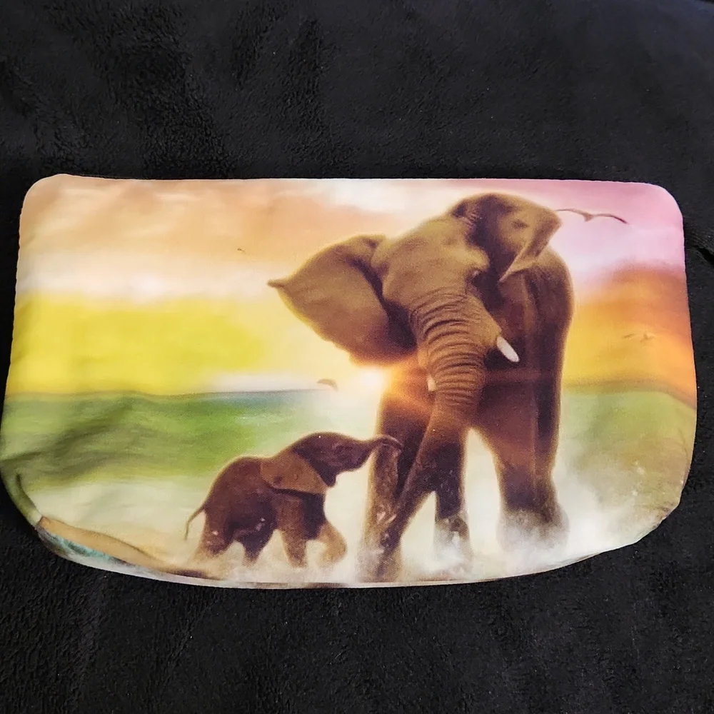 NEW- Cosmetic Bag, Storage Bag - Elephants in the water